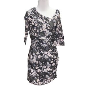 Rare London Wrap Asymmetrical Floral Roses Dress 6